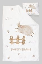 Organik Tek Kişilik Nevresim Takımı (160x220) - Mışıl Mışıl Kuzucuk - Görsel 3