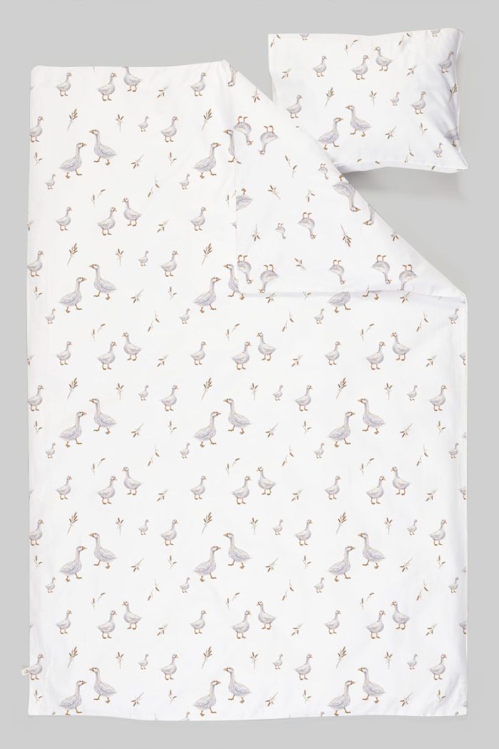 Organik Çarşaflı Park Yatak Nevresim Takımı (80x120) - Huzurlu Kanatlar - Görsel 3