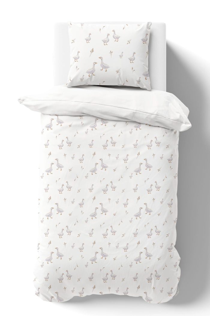 Organik Tek Kişilik Nevresim Takımı (160x220) - Huzurlu Kanatlar - Görsel 2