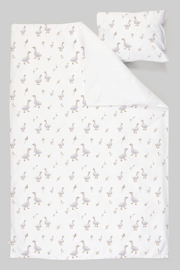 Organik Tek Kişilik Nevresim Takımı (160x220) - Huzurlu Kanatlar - Görsel 3