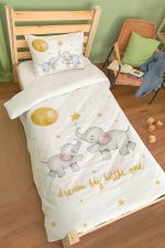 Organik Tek Kişilik Nevresim Takımı (160x220) - Hayalperest Fil