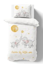 Organik Tek Kişilik Nevresim Takımı (160x220) - Hayalperest Fil - Görsel 2