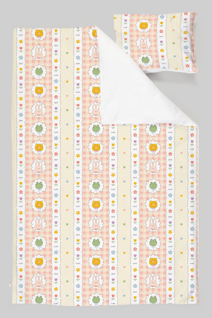 Organik Tek Kişilik Nevresim Takımı (160x220) - Şirin Kahramanlar - Görsel 3