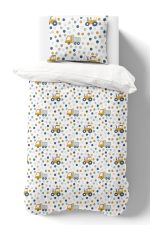 Organik Tek Kişilik Nevresim Takımı (160x220) - Hareketli Tekerlekler - Görsel 2