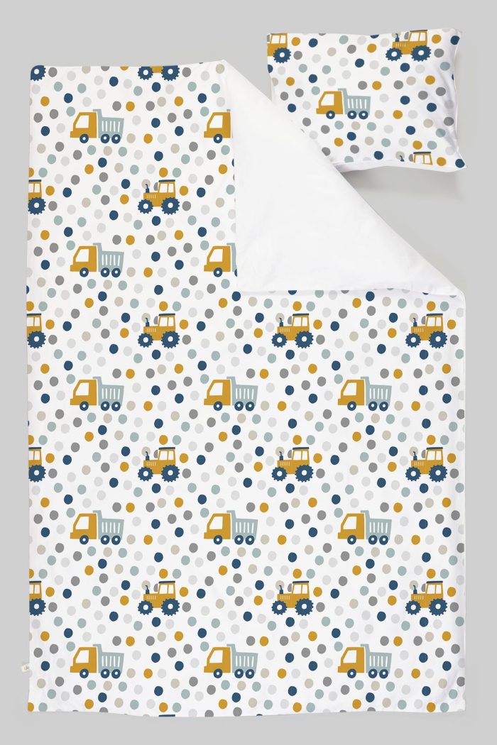 Organik Tek Kişilik Nevresim Takımı (160x220) - Hareketli Tekerlekler - Görsel 3