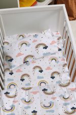 Organik Anne Yanı Nevresim Takımı (60x100) - Neşeli Bulutlar - Görsel 2