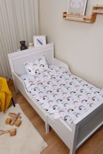 Organik Çarşaflı Bebek Nevresim Takımı (100x150) - Neşeli Bulutlar - Görsel 2