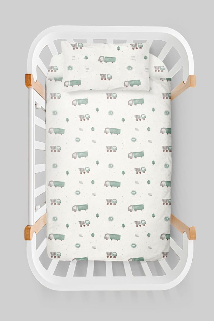 Organik Anne Yanı Nevresim Takımı (60x100) - Şehir Macerası - Görsel 3