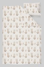 Organik Çarşaflı Park Yatak Nevresim Takımı (80x120) - Papyonlu Tavşan - Görsel 3