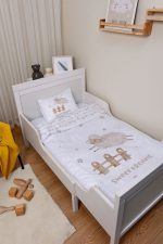 Organik Çarşaflı Bebek Nevresim Takımı (100x150) - Mışıl Mışıl Kuzucuk - Görsel 2