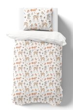 Organik Tek Kişilik Nevresim Takımı (160x220) - Sevimli Dostlar - Görsel 2