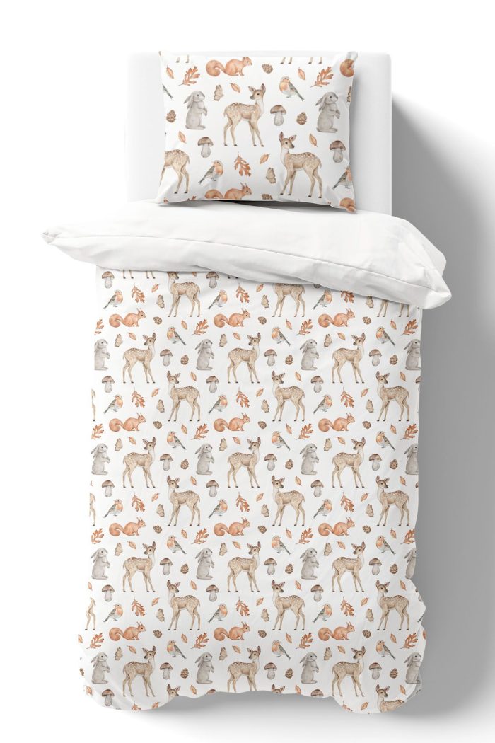 Organik Tek Kişilik Nevresim Takımı (160x220) - Sevimli Dostlar - Görsel 2