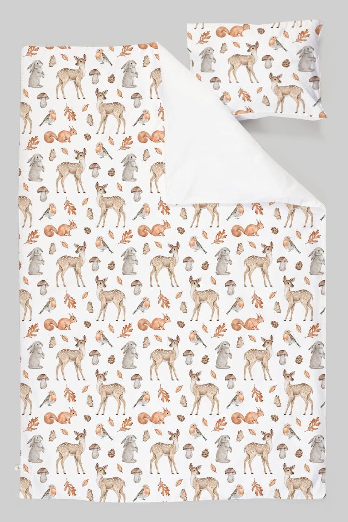 Organik Tek Kişilik Nevresim Takımı (160x220) - Sevimli Dostlar - Görsel 3