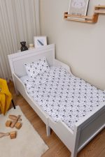 Organik Çarşaflı Park Yatak Nevresim Takımı (80x120) - Kutup Dostları Penguenler