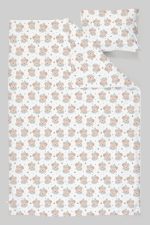 Organik Çarşaflı Park Yatak Nevresim Takımı (80x120) - Mavi Şapkalı Ayıcık - Görsel 3