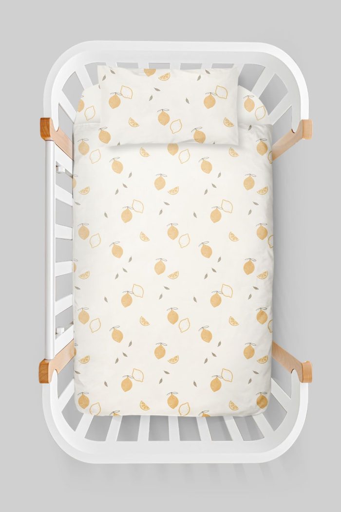 Organik Anne Yanı Nevresim Takımı (60x100) - Limon Çiçeği - Görsel 3