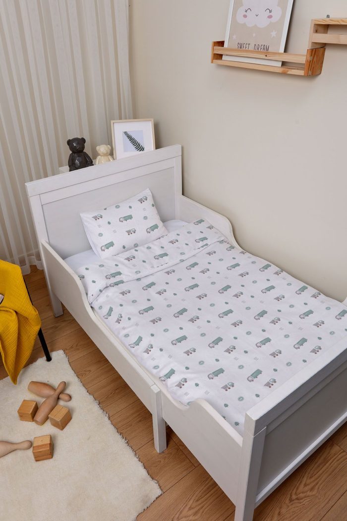 Organik Bebek Boy Nevresim Takımı (100x150) - Şehir Macerası - Görsel 2