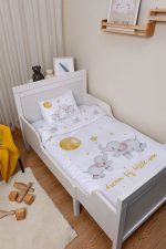 Organik Çarşaflı Bebek Nevresim Takımı (100x150) - Hayalperest Fil - Görsel 2