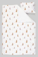 Organik Tek Kişilik Nevresim Takımı (160x220) - Neşeli Tavşan Notaları - Görsel 3