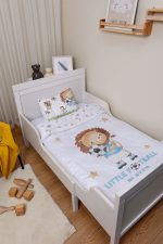 Organik Çarşaflı Bebek Nevresim Takımı (100x150) - Şampiyon Minik Aslan - Görsel 2