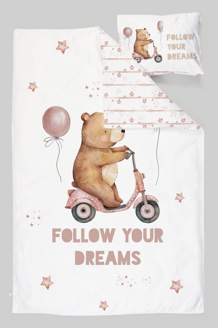 Organik Çarşaflı Bebek Nevresim Takımı (100x150) - Minik Gezgin - Görsel 3