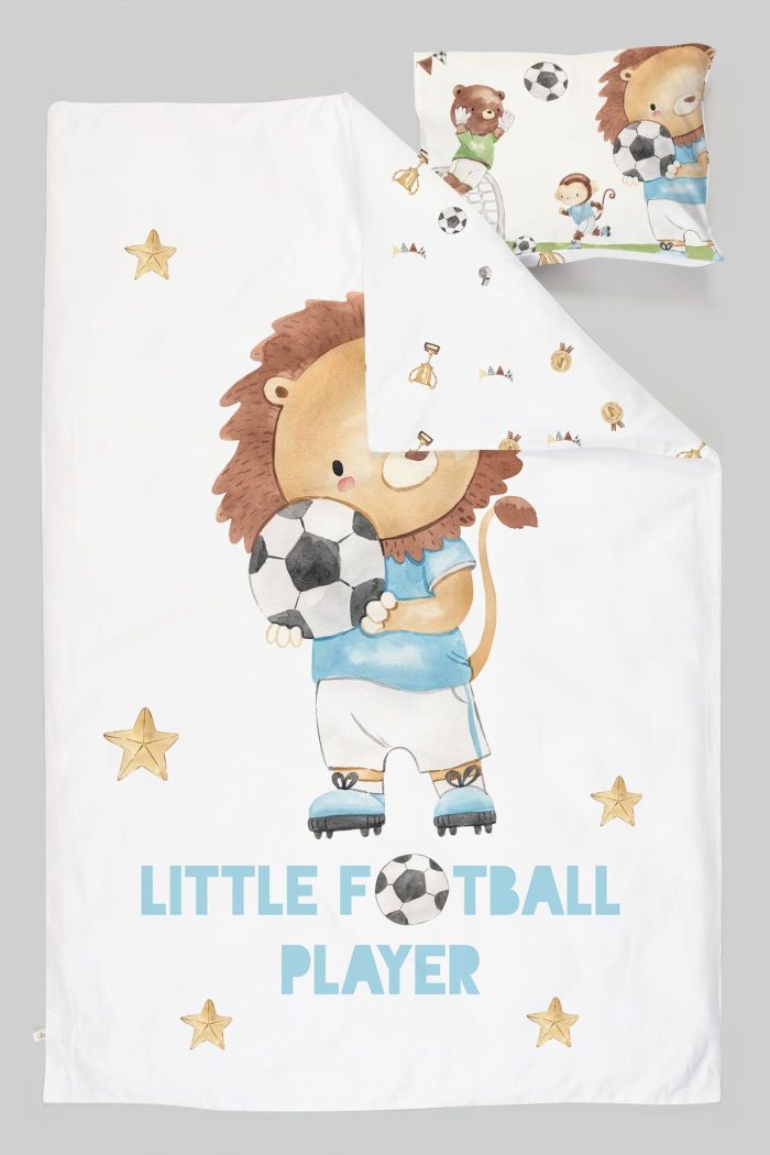 Organik Park Yatak Nevresim Takımı (80x120) - Şampiyon Minik Aslan - Görsel 3