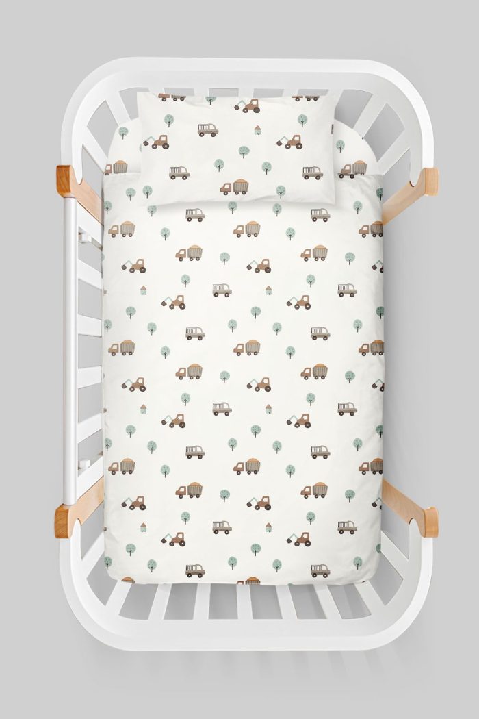 Organik Anne Yanı Nevresim Takımı (60x100) - Küçük Mühendis Rüyası - Görsel 3