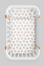 Organik Anne Yanı Nevresim Takımı (60x100) - Mavi Şapkalı Ayıcık - Görsel 3