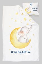Organik Bebek Boy Nevresim Takımı (100x150) - Sevimli Ay fısıltısı - Görsel 3