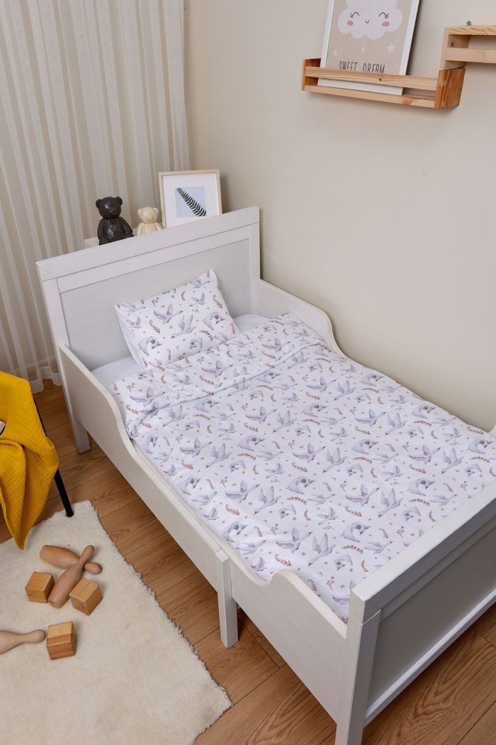 Organik Bebek Boy Nevresim Takımı (100x150) - Kuğu Dansı - Görsel 2