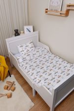 Organik Çarşaflı Bebek Nevresim Takımı (100x150) - Minik Yarışçılar - Görsel 2