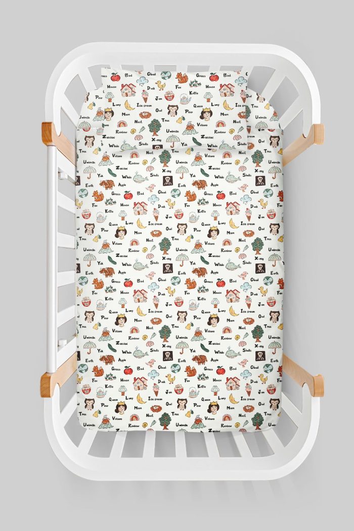 Organik Anne Yanı Nevresim Takımı (60x100) - Eğlenceli Kelimeler - Görsel 3