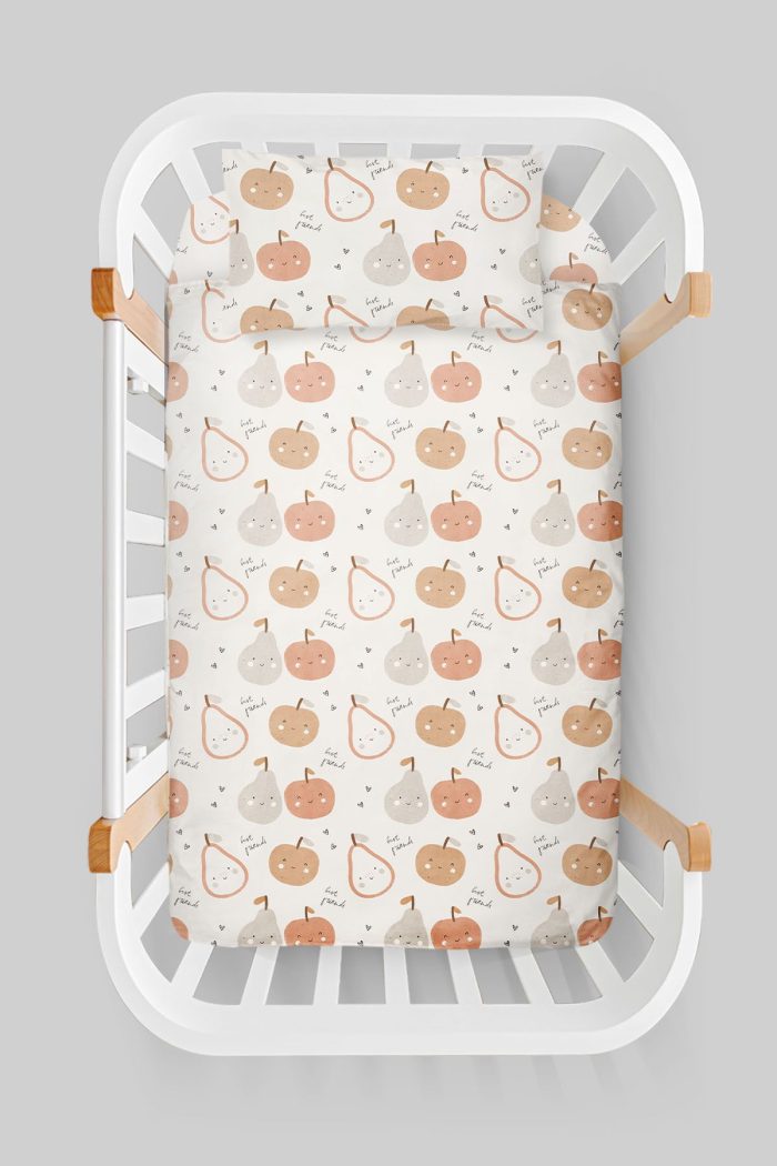 Organik Anne Yanı Nevresim Takımı (60x100) - Minik Tatlı Meyveler - Görsel 3