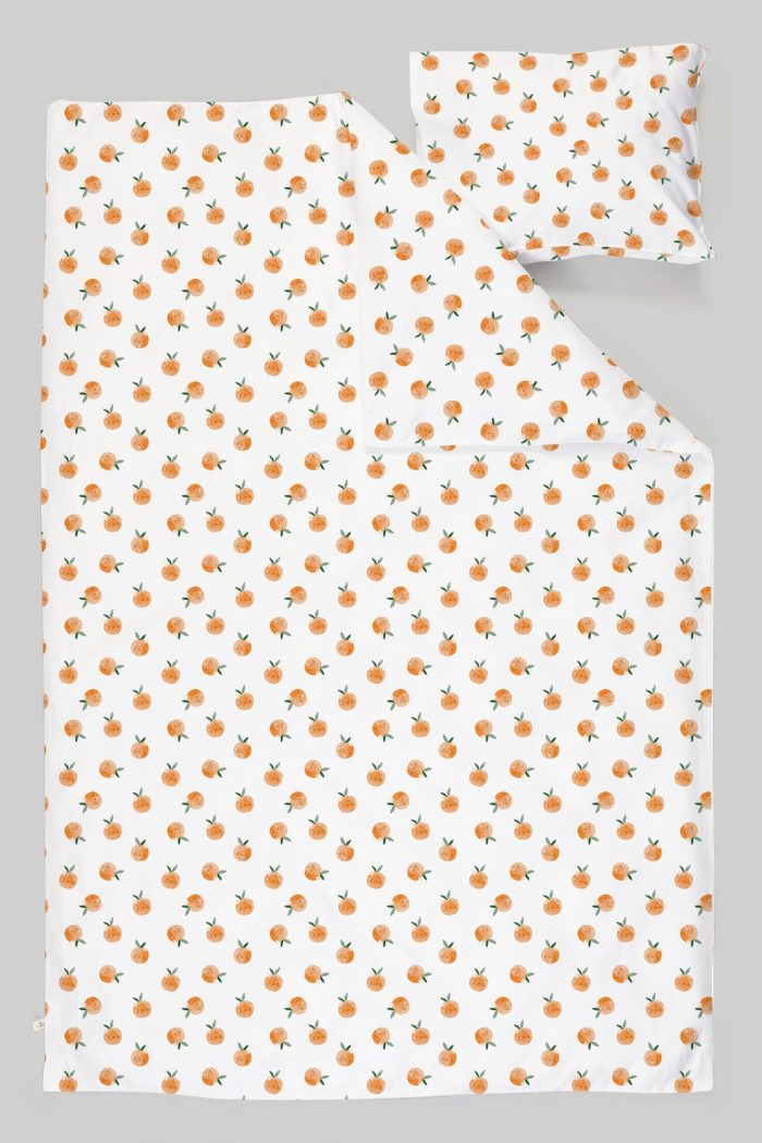 Organik Çarşaflı Bebek Nevresim Takımı (100x150) - Portakal Bahçesi - Görsel 3