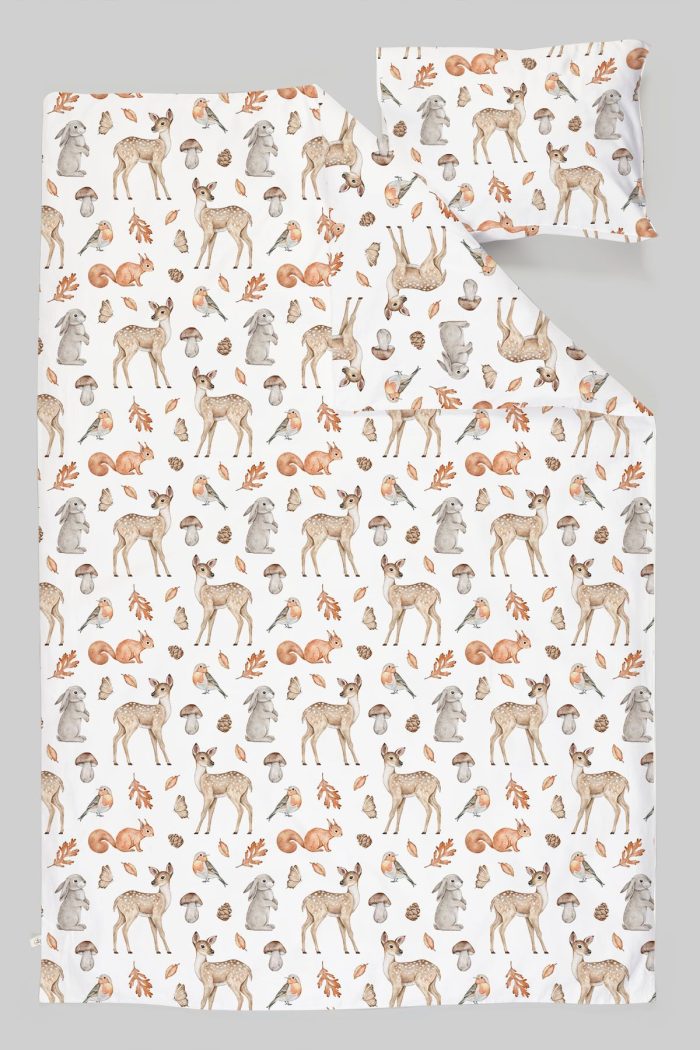 Organik Çarşaflı Park Yatak Nevresim Takımı (80x120) - Sevimli Dostlar - Görsel 3