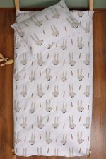 Organik Montessori Nevresim Seti (100x200) - Papyonlu Tavşan - Görsel 3