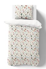 Organik Tek Kişilik Nevresim Takımı (160x220) - Eğlenceli Kelimeler - Görsel 2