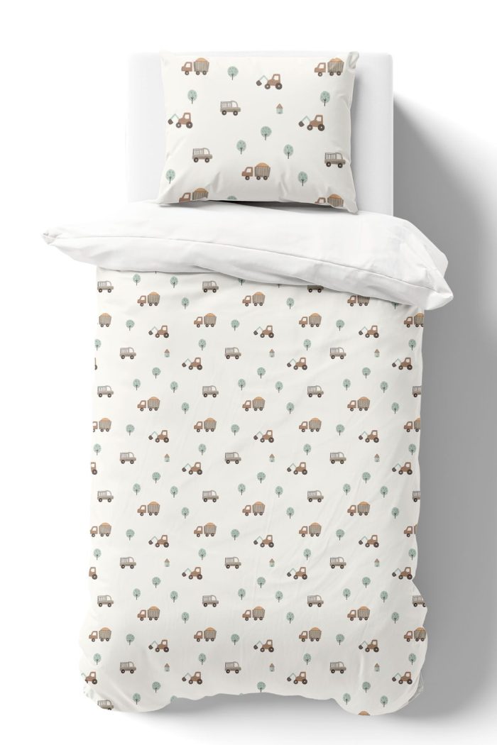 Organik Tek Kişilik Nevresim Takımı (160x220) - Küçük Mühendis Rüyası - Görsel 2