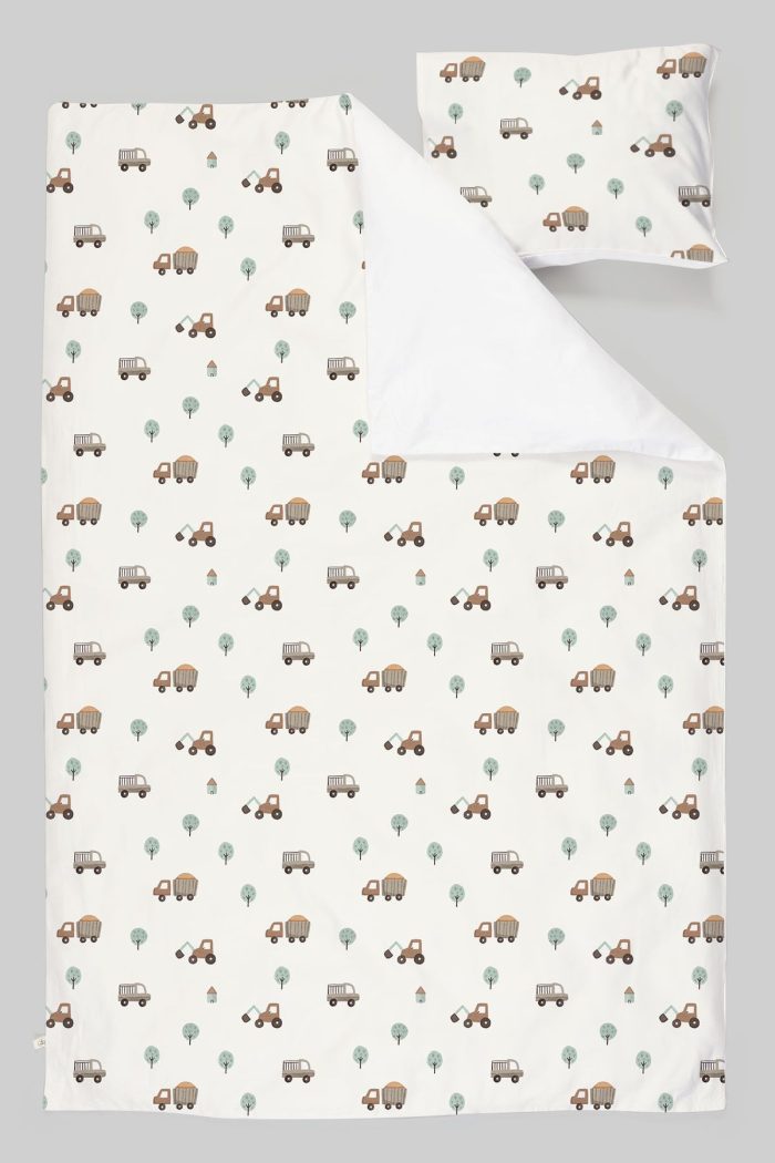 Organik Tek Kişilik Nevresim Takımı (160x220) - Küçük Mühendis Rüyası - Görsel 3