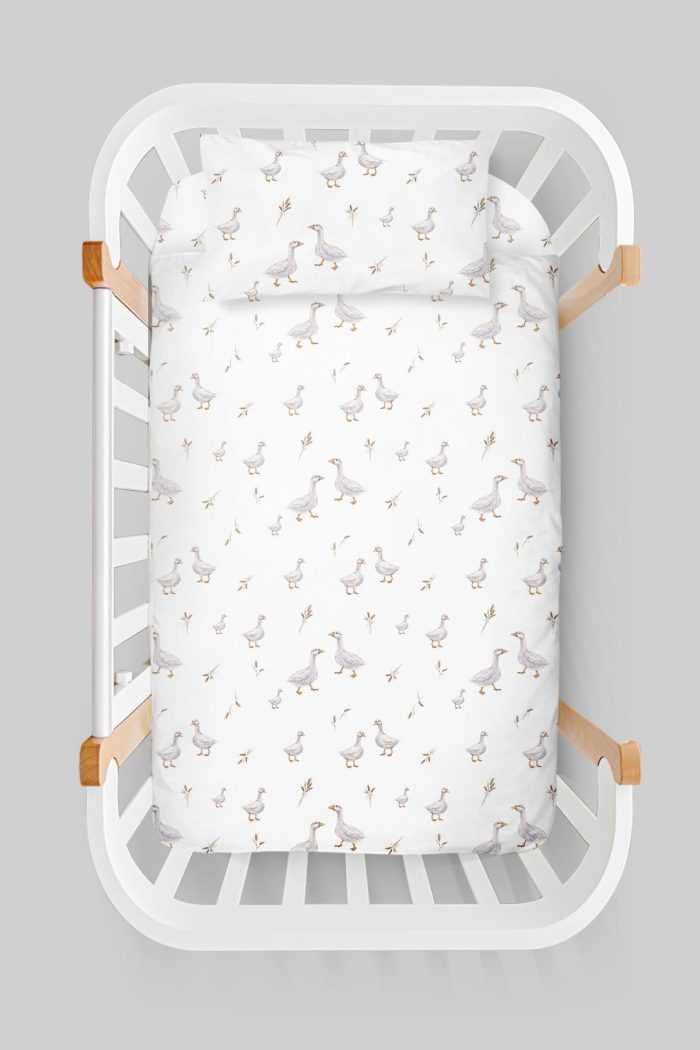 Organik Anne Yanı Nevresim Takımı (60x100) - Huzurlu Kanatlar - Görsel 3