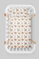 Organik Anne Yanı Nevresim Takımı (60x100) - Sevimli Yüzler - Görsel 3