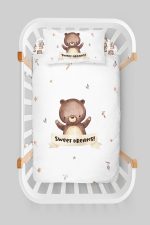 Organik Anne Yanı Nevresim Takımı (60x100) - Minik Dostum Ayıcık - Görsel 3