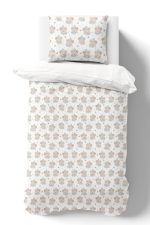 Organik Tek Kişilik Nevresim Takımı (160x220) - Mavi Şapkalı Ayıcık - Görsel 2