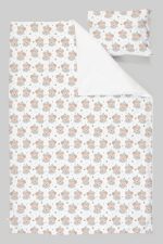 Organik Tek Kişilik Nevresim Takımı (160x220) - Mavi Şapkalı Ayıcık - Görsel 3