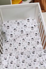 Organik Anne Yanı Nevresim Takımı (60x100) - Kutup Dostları Penguenler - Görsel 2