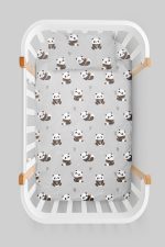 Organik Anne Yanı Nevresim Takımı (60x100) - Sevimli Bambu Dostu Panda - Görsel 3