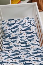 Organik Anne Yanı Nevresim Takımı (60x100) - Balina Masalı - Görsel 2