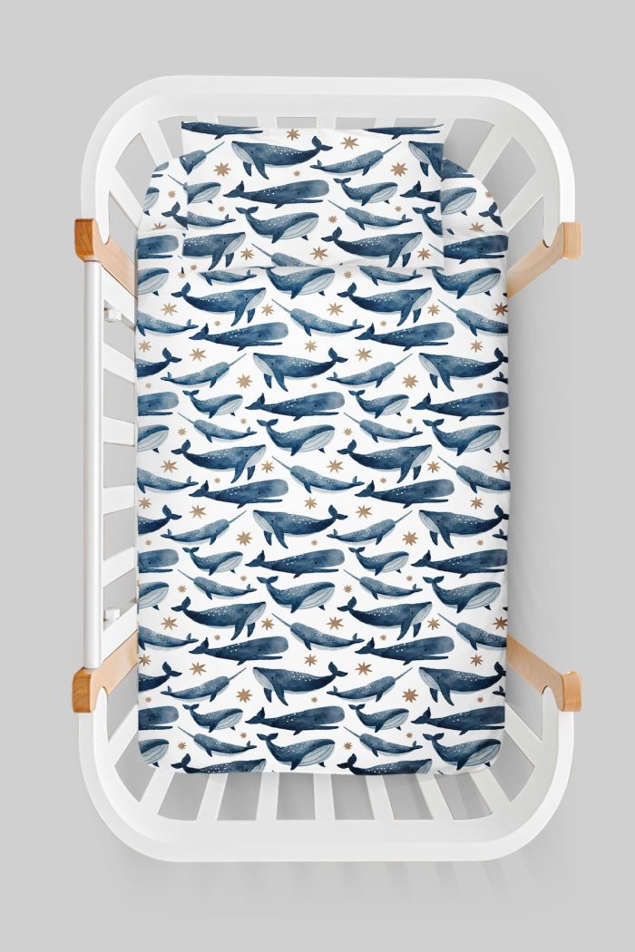 Organik Anne Yanı Nevresim Takımı (60x100) - Balina Masalı - Görsel 3