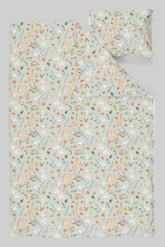 Organik Park Yatak Nevresim Takımı (80x120) - Doğanın Minik Sesleri - Görsel 3