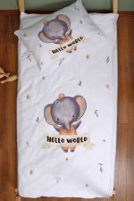 Organik Montessori Nevresim Seti (100x200) - Sevimli Orman Arkadaşım Fil - Görsel 3